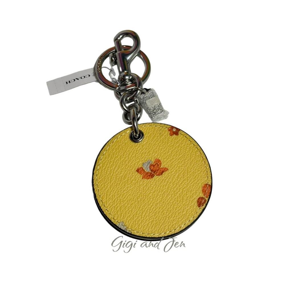 Coach Mirror Bag Charm With Mystical Floral Print